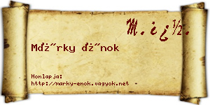 Márky Énok névjegykártya